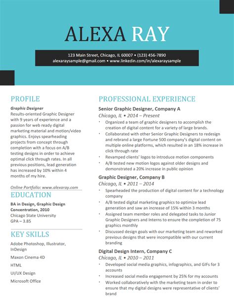 Download 21+ Resume Examples Graphic Design - Free Samples , Examples & Format Resume ...