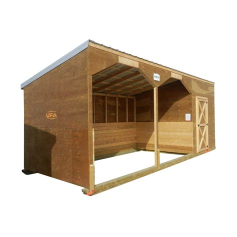 Horse Shelter with Tack Shed 10'x24' (10' Front 8' Back) | UFA