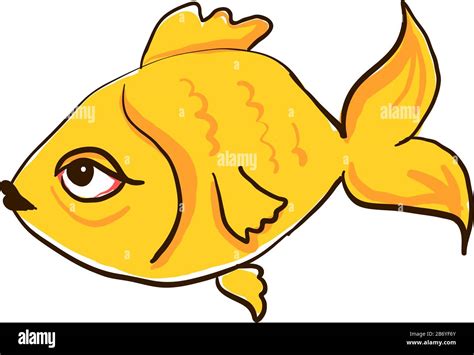 Yellow fish, illustration, vector on white background Stock Vector ...