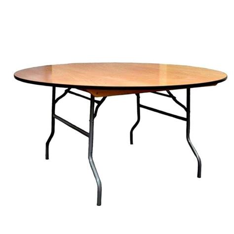 NES 60" Round Wood Folding Table | National Event Supply