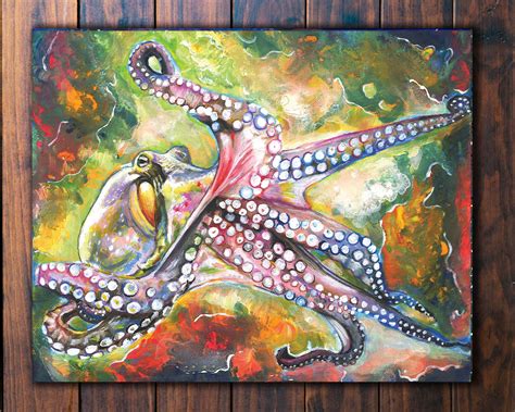 Colorful Octopus Wall Art acrylic octopus painting octopus | Etsy