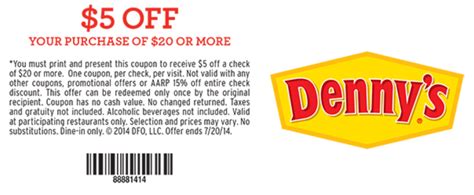 Denny's Coupons - Free 4 Seniors