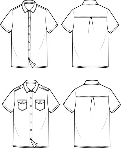 SHIRT FASHION FLAT SKETCH TEMPLATE | Flat sketches, Fashion flats ...