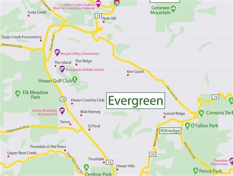 Map of Evergreen Colorado | The Evergreen Experience