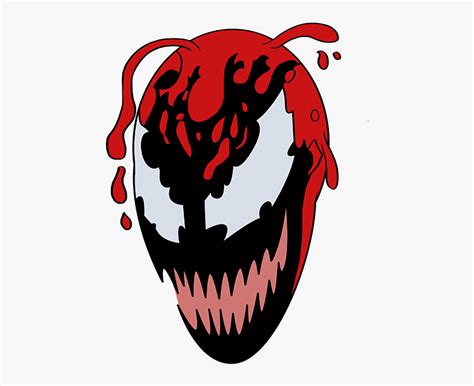 How To Draw Carnage From Spider-man - Draw Carnage Face Step By Step, HD Png Download ...