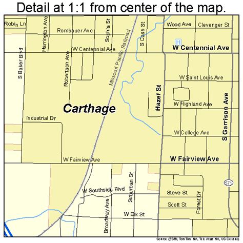 Carthage Missouri Street Map 2911656