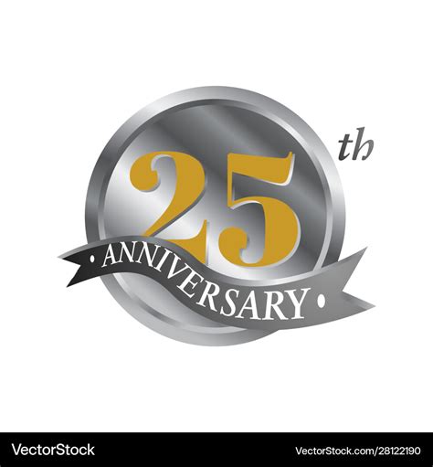 25th anniversary logo 25 years silver Royalty Free Vector