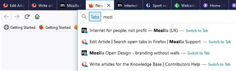 Search open tabs in Firefox | Firefox Help