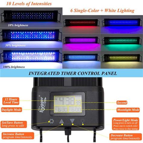 hygger Aquarium Programmable LED Planted Light with LCD Setting Display for Novices Advanced ...