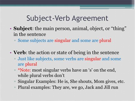 Subject-Verb Agreement