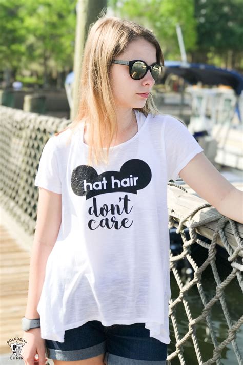 DIY Disney T-Shirt; Hat Hair, Don't Care - The Polka Dot Chair