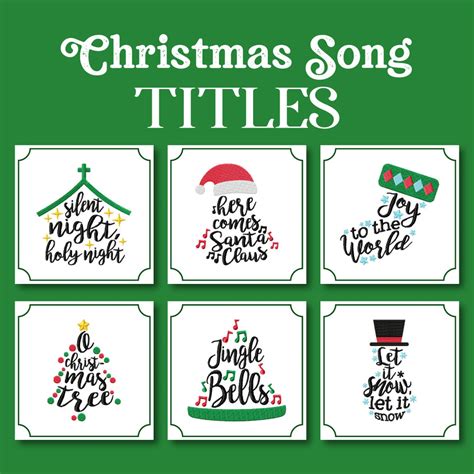 6 Christmas Song Titles Embroidery Design Pack – Embroidery Super Deal