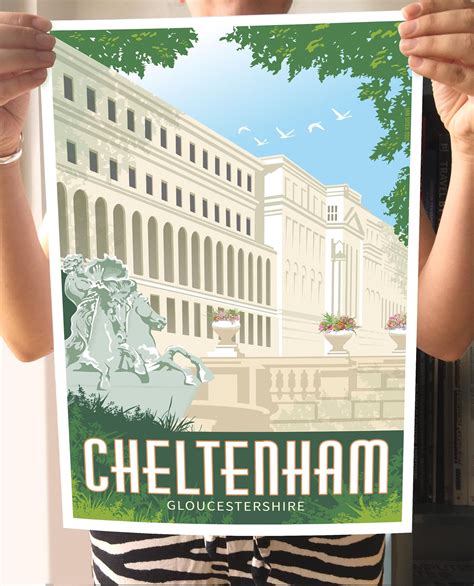 Cheltenham Spa Town Travel Poster Original Art Print, Wall Art Decor - Etsy