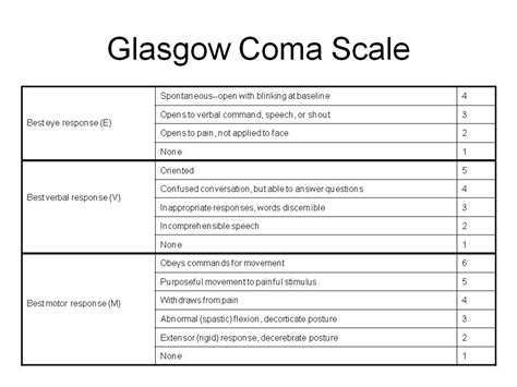 Pediatric Glasgow Coma Scale Printable - workbopqe