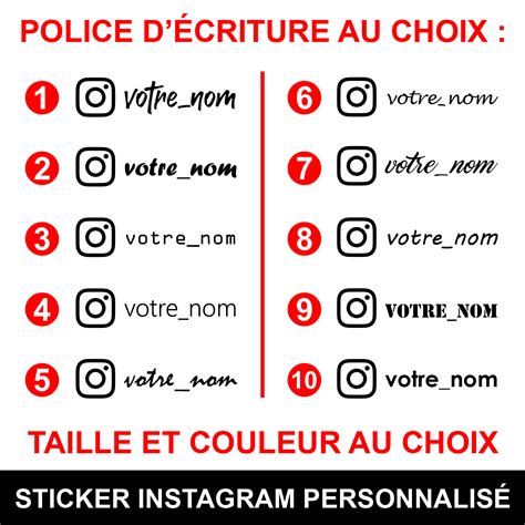 Stickers Instagram personnalisé – Autocollant Insta police choix