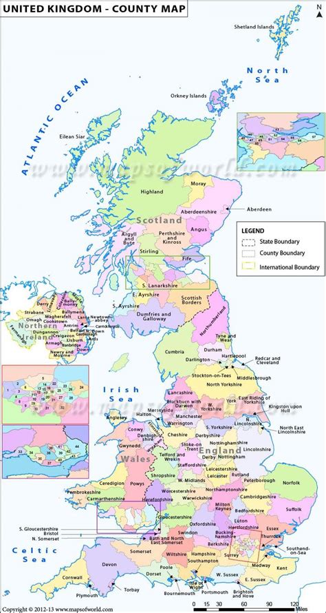 Map of UK counties and cities - Map of UK counties with cities ...