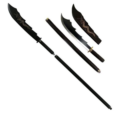 four different types of swords with black handles