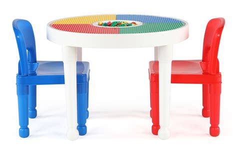 Kids Plastic LEGO Activity Table and 2 Chairs Set Child Children ...