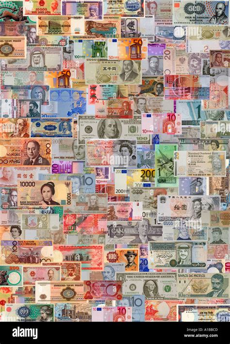 World Currency Bank Note Montage Stock Photo - Alamy