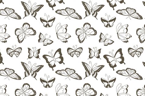 Seamless Butterfly Pattern - Vector | Pattern design drawing, Butterfly ...