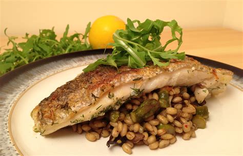 Grilled Hake with Pearl Barley Risotto Recipe - Pescetarian.Kitchen