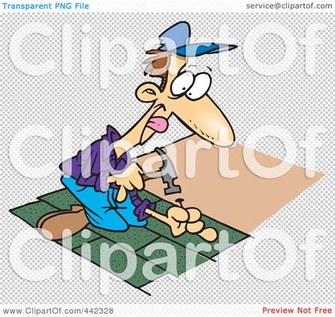 Royalty-Free (RF) Clip Art Illustration of a Cartoon Roofer Nailing ...