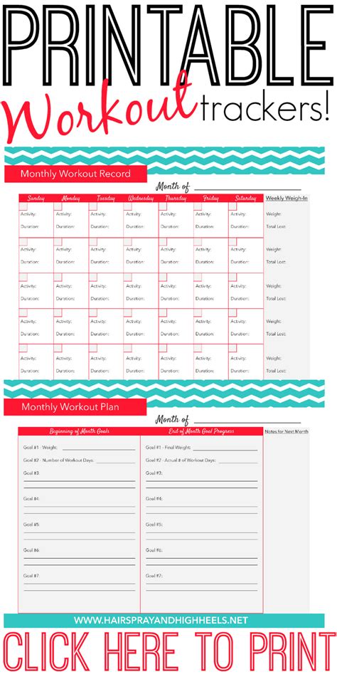 Printable Workout Chart