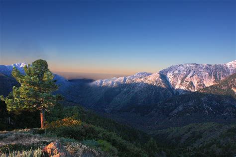 Looking into the San Gabriel Mountain Wilderness with the San Gabriel Valley in the distance ...