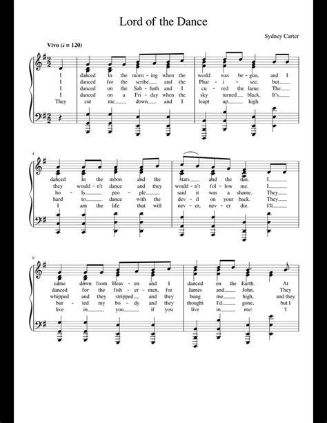 Lord of the Dance sheet music for Piano download free in PDF or MIDI