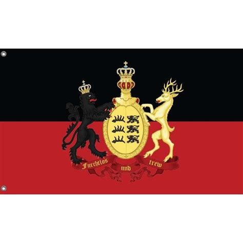 Kingdom of Württemberg Flag With Crest Unique Design Print Hiqh Quality ...