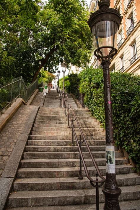 Paris, France. August 2022. View To the Stairs Leading To Sacre Coeur Basilica in Paris ...