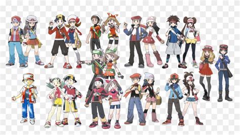 The Playable Characters In The Main Pokemon Series - Pokemon Sun And Moon All Trainers, HD Png ...