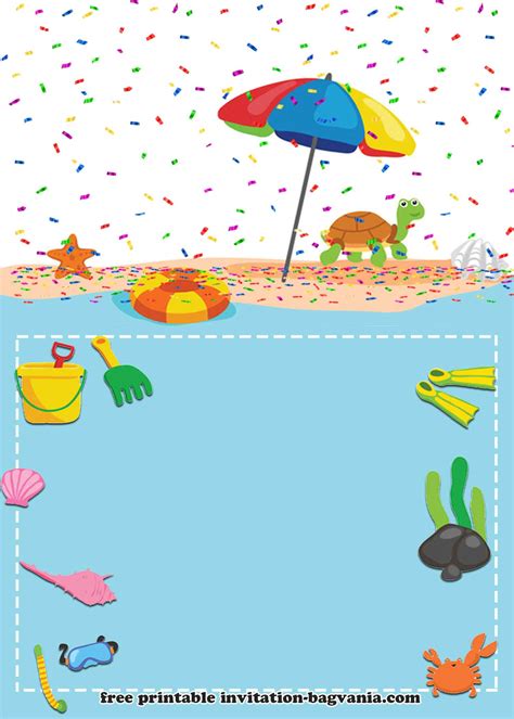 FREE Beach Theme Birthday Invitation Templates | DREVIO