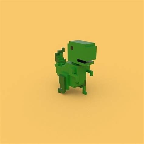 3D model Dinosaur Game Chrome Dino Game 3D Animated VR / AR / low-poly ...