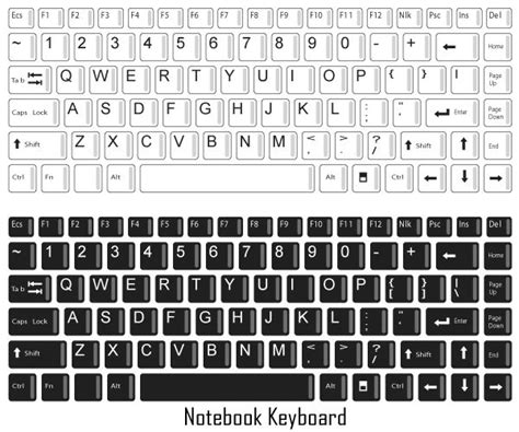 Notebook Keyboard Vector Free | Image computer, Keyboard, Paper toys template