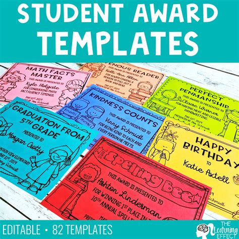 Student Award Templates [Editable] | The Learning Effect Shop | The Learning Effect