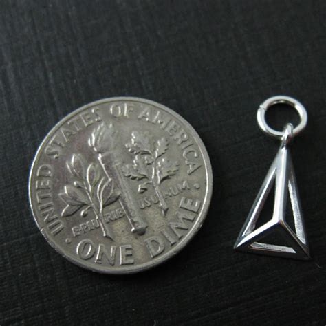 925 Sterling Silver Hollow Pyramid Charm- Geometric Charm-Pyramid Pendant- 7 by 12.5 mm ( 2 pieces).