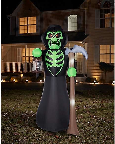 8 Ft Grim Reaper Light-Up Inflatable Decoration - Spirithalloween.com