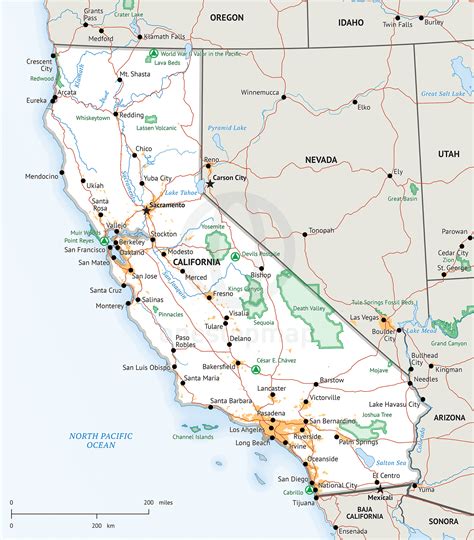 Map Of California With Cities - Photos Cantik