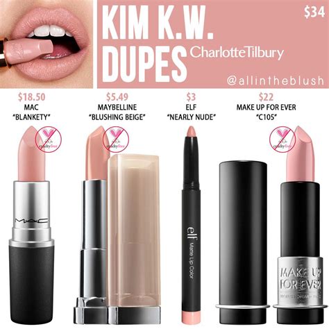 Charlotte tilbury kim k w matte revolution lipstick dupes all in the blush – Artofit