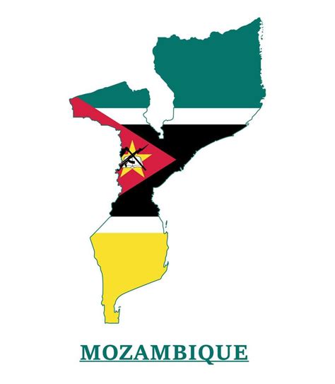 Mozambique National Flag Map Design, Illustration Of Mozambique Country ...