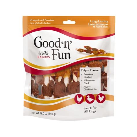 Good 'n' Fun Triple Flavor Kabobs, 18-Count Rawhide Chews for Dog ...