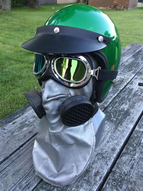 Vintage Drag Racing Helmet, Goggles, Mask on a Manacan Head / Gasser Drag Strip | #1818034010