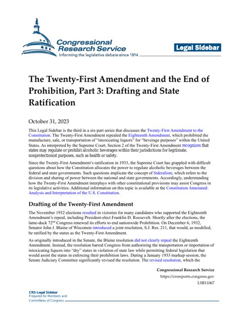 The Twenty-First Amendment and the End of Prohibition, Part 3: Drafting ...