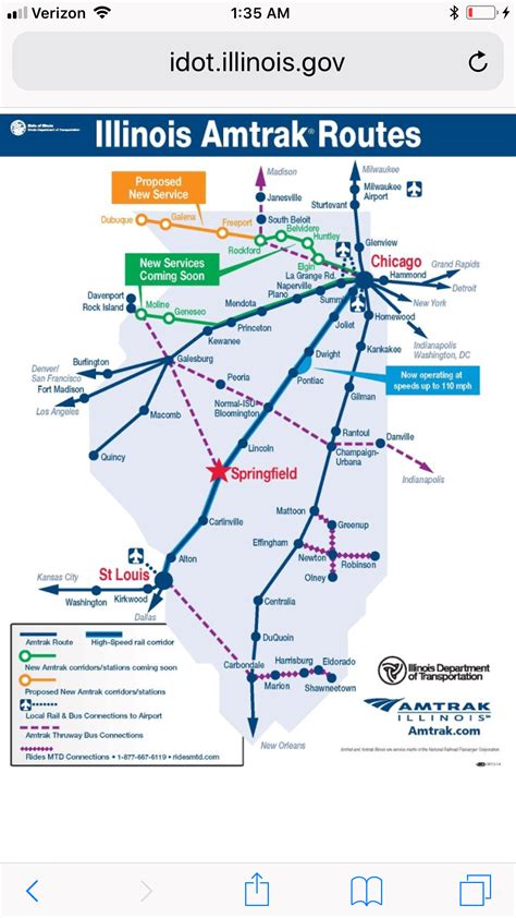 Illinois Amtrak Routes. Need to use this when flying into Bloomington ...