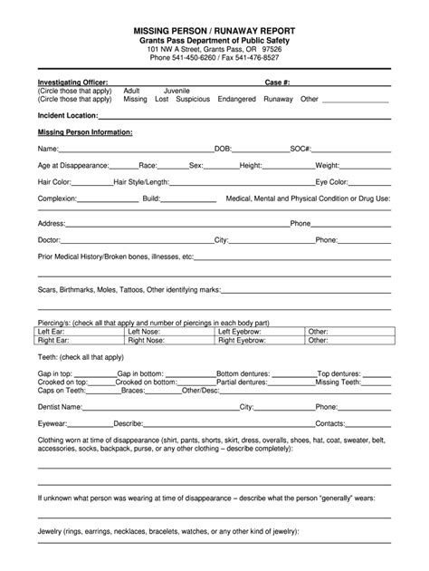 Missing person report for adults: Fill out & sign online | DocHub