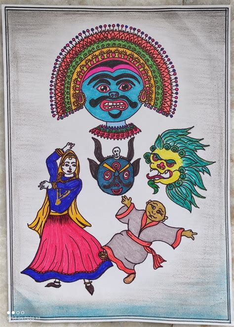 Sikkim dance | Poster drawing, Sikkim, Drawings