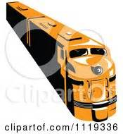 Clipart of a Retro Black and White Diesel Train - Royalty Free Vector Illustration by patrimonio ...