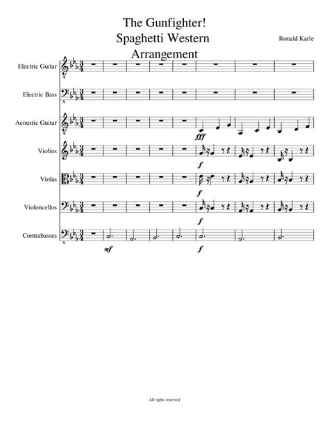 The Gunfighter! Spaghetti Western Arrangement Sheet music for Guitar ...