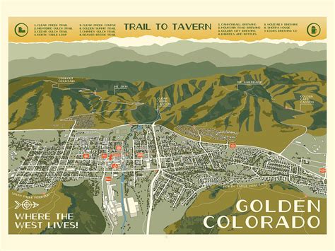 Golden Colorado WPA Style Map by Guthrie Alexander on Dribbble